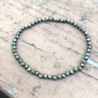 Pyrite Stretch Bracelet 4mm - Natural Beaded Thin Anklet Usa