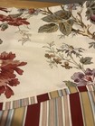 1 Waverly Valance Curtain Charleston Chirp Bird Floral Stripe 48x18    Scalloped