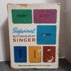 Singer Vintage Buttonholer Attachment Low Shank Complete Kit W Templates Manual 