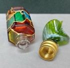 Perfume Stained Glass Small Bottle With Leaf Screw On Top
