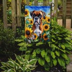 Boxer In Sunflowers Flag Garden Size Dac6037gf