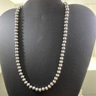 Navajo Pearl Beads 6 Mm Sterling Silver Necklace Length 24  For Women