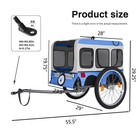 Large Folding Bike Trailer Frame All-terrain Cycling Camping Adventure Blue