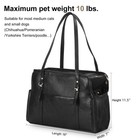 Black Leather Dog Carrier Purse  Airline-approved  Soft Sided For Puppy cat