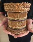 Fine Native American Indian California Hupa  Yurok Twined Openwork Woven Basket