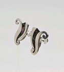 Taxco Sterling Silver Vintage Native Mexico Abalone Abstract Screw Back Earrings