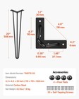 Vevor Hairpin Table Legs 20 Inch  Set Of 4 Diy Desk Table Legs 3 Rods Heavy Duty