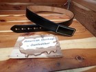 B113 Wt 38  Hume Black Leather 1 5  Buckleless Stud Mechanic   Gun Holster Belt