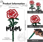 Pelopy Memorial Grave Markers Mom Decorations For Cemetery Rose Red 