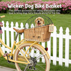 Dog Bike Basket Safe Portable Pet Bicycle Carrier For Small Dog Cat Natural Wick