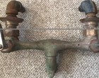 Vintage Antique Brass Bathtub Faucet Hot Cold Double Handle Utility Hand Sink