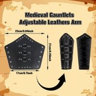 1 Pair Of Leather Arm Guards  Ren Faire Bracers medieval One Size  Black 01