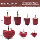 7-pcs Mixed Set Non Woven Abrasive Buffing Wheels 1 4  Shank Drill For Polishing