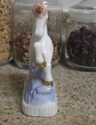 Vtg Ceramic Rainbow Unicorn Figurine With Gold Accents