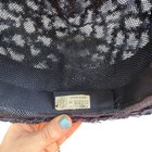 Vintage 60s Union Made Pillbox Hat Women Navy Blue Mesh Ribbon Bow Church Formal