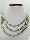  925 Rhodium Plated Sterling Silver Miami Cuban Link Chain Necklace Men s 7 -30 