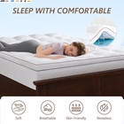 Mattress Topper Light White - Pillow Top Mattress Topper Pad Extra Thick Cover W