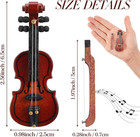 2-piece Mini Violin Model Set - Wooden Miniature Violin For Dollhouse Accessory 