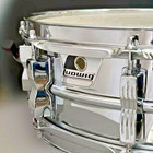 Ludwig Lm300 Rocker Steel Snare Drum 14x5 Chrome Black White Badge