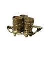 Vintage Stylebuilt Gold Tone Filigree 3 Tube Lipstick Holder