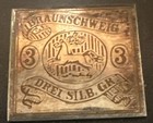 Cloisonne Stamp Masterpiece Csm - 32 Brunswick - Scott No  3 Fine Silver