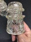   vintage Set Of 2  Mcm Hemingray 17 Carnival Crackle Glass Insulators Usa Clean