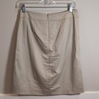  call-out  Talbots Petites Beige Twill Pencil Skirt 2p Knee Lined Slit Pockets
