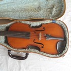 Vtg 4 4 Violin Stradiuarius Copy Germany Perpendicular Back Grain W Case 1950 s