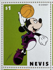 Nevis Disney Stamps--souvenir Sheet--playing Hoops--scott  1119 A-h--mnh