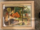 Smokey Bear Prints Framed Smaller 1940s Maybe Lake Cabin Decor Camping Fishing