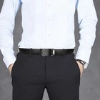 Genuine Leather Mens Ratchet Belt Belts For Men Adjustable Automatic Buckle