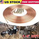 Lablt 25ft Roll Coil Of 3 16   Od Copper Nickel Brake Line Tubing Kit 16 Fitting