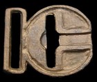 Ik08186 Very Cool Vintage 1970s   abstract Artwork   Brasstone Belt Buckle