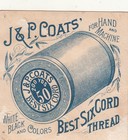 J P Coats Spool Cotton Thread Three White Mice Vict Card C1880s
