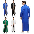 Men Muslim Gown Long Sleeve Umrah Arabic Thobe Maxi-muslim Dubai Robes