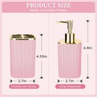 2pcs Bathroom Accessories Set pink Soap Dispenser And Toothbrush Holder