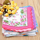 20pcs Vintage Floral Flower Ladies Handkerchief Cotton Pocket Square Women Hanky