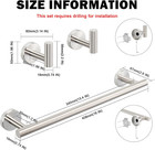 3 Pieces Bathroom Accessories Set  304 Stainless Steel Bath Hardware Kit With 16