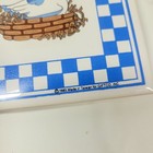 Vintage Goose On A Nest Blue Checkered Tile Trivet Duck 80s Kitchen Decor
