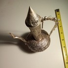 Antique Hand Crafted Repousse Silver Tea Pot Vessel 8  Height