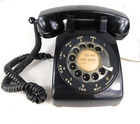 Euc Vtg Stromberg-carlson Black Rotary Desk Telephone Made Usa Sc G3 Retro