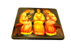     22k Gold Alexander Pushkin Kyrilina Fedoskino Hand Painted Russian Lacquer Box