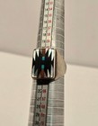 Zuni Signed Dishta Ring Multi-stone Inlay Size 10 Sterling Silver 14g Vintage
