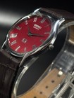 Vintage  Seiko Slim Men s Leather Strap Wrist Watch-roman Dial