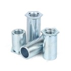 Galvanized 4 8 Steel Hollow Rivet Nuts Flat Hex Head M2 M2 5 M3 M4 M5 M6