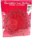 Vintage Carlton Cards 6 Inches Red Paper Lace Home Decor Doilies   Pack Of 20