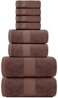 Luxury Brown Bath Towel Set - Hotel Soft Cotton 2 bath 2 hand 4 wash - 8 Piece