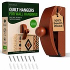 Adjustable Wall Quilt Hanger - Beech Wood Display Rack For Rugs   Tapestries