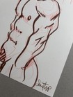 Nude Male Drawing- Original Fine Art- Direct From   Signed By Artist