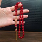 Cherry Islamic Prayer Bakelite Amber Rosary 11 5  8 2 Mm 33 Beads tasbih handmade